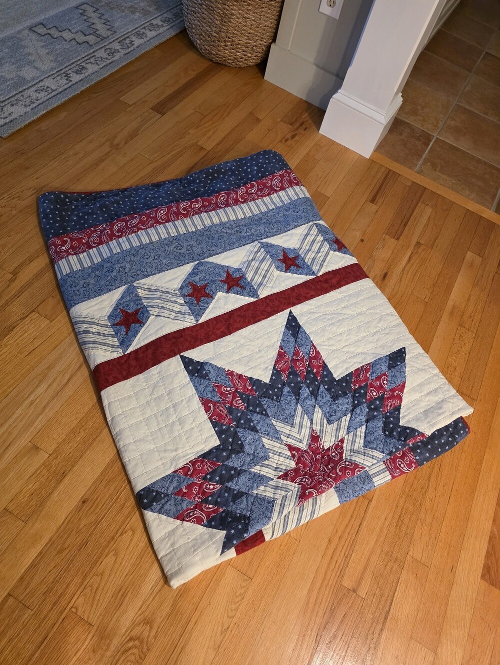 Vintage Patriotic Star Quilt